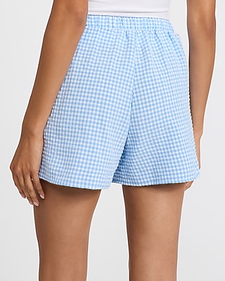Gingham High Waisted Wrap Skort