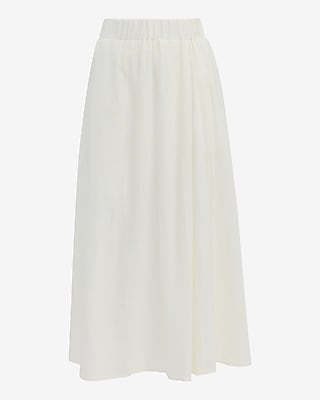 Linen-Blend High Waisted Pull On Wrap Midi Skirt - image 4