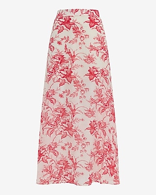 Textured Floral High Waisted Side Slit Maxi Skirt - image 4