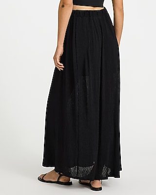 Textured Chiffon High Waisted Pull On Maxi Skirt - image 2