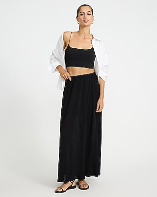 Textured Chiffon High Waisted Pull On Maxi Skirt - image 3