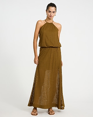 Crochet High Waisted Pull On Maxi Skirt