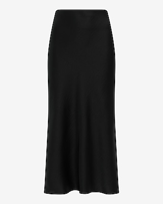 Satin High Waisted Midi Slip Skirt