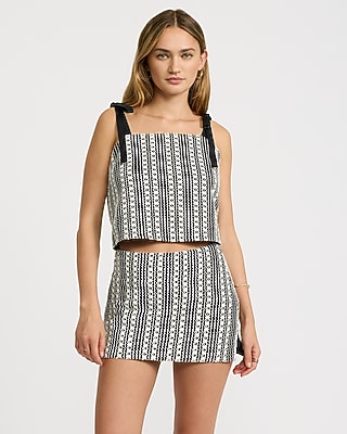 Editor Contrast Striped Super High Waisted Mini Skort