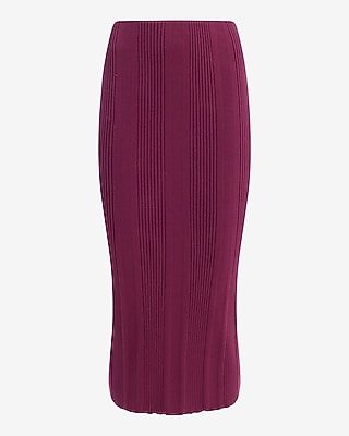 Cotton Ribbed Super High Waisted Midi Sweater Skirt - thumbnail 5
