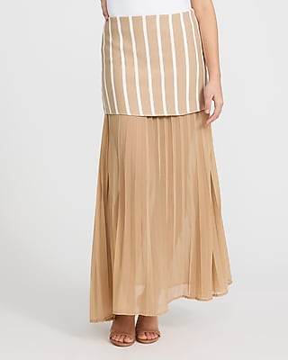 Mixed Media Striped Maxi Skirt - image 5