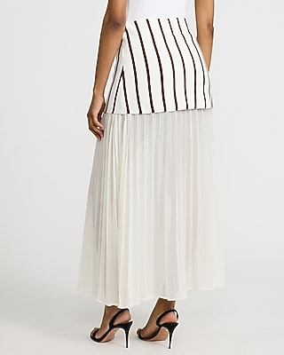 Mixed Media Striped Maxi Skirt - image 2