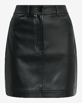 Faux Leather High Waisted Mini Skirt