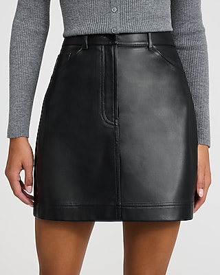 Faux Leather High Waisted Mini Skirt