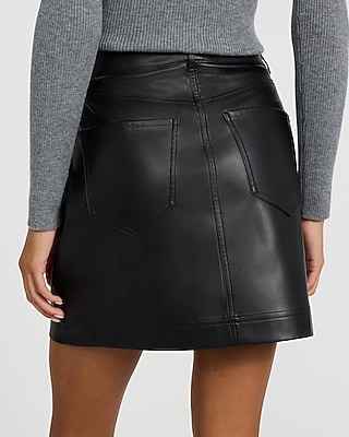 Faux Leather High Waisted Mini Skirt
