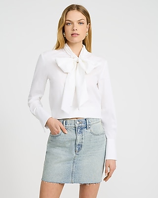 High Waisted Light Wash Denim Mini Skirt