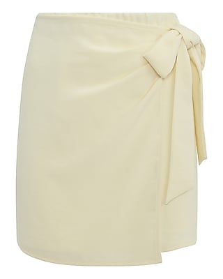 Signature Crepe High Waisted Tie Wrap Mini Skirt