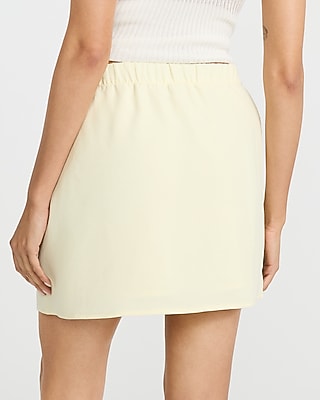 Signature Crepe High Waisted Tie Wrap Mini Skirt