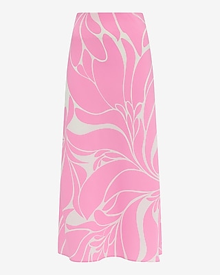 Floral High Waisted Midi Slip Skirt