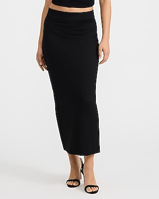 Signature Ponte Super High Waisted Pull On Column Maxi Skirt