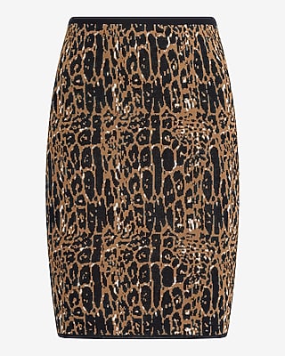 High Waisted Leopard Sweater Mini Skirt