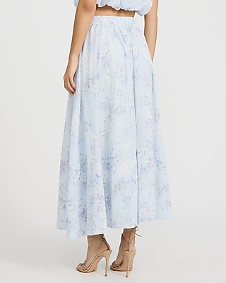 Floral Chiffon High Waisted Pull On Maxi Skirt - image 3