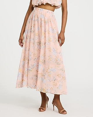 Floral Chiffon High Waisted Pull On Maxi Skirt - image 2