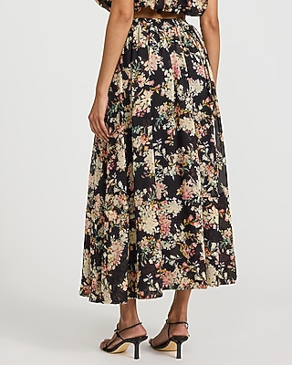 Floral Chiffon High Waisted Pull On Maxi Skirt - image 2