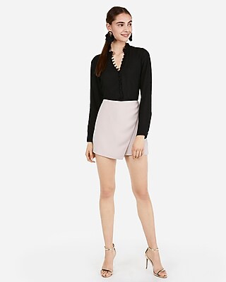 Asymmetrical Wrap Skort | Express