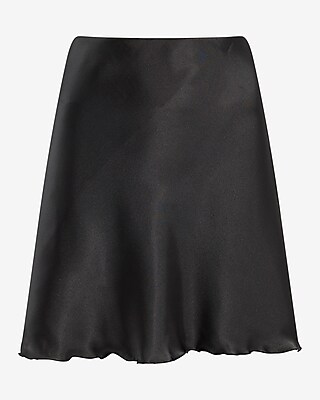 High Waisted Satin Mini Slip Skirt | Express