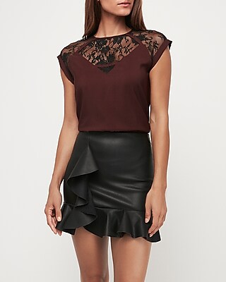 express ruffle mini skirt