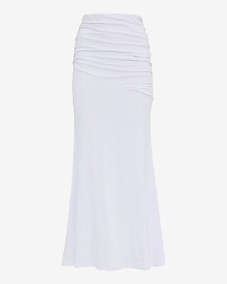 High Waisted Ruched Jersey Maxi Skirt - image 5