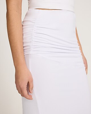 High Waisted Ruched Jersey Maxi Skirt - image 2
