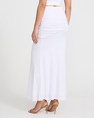 High Waisted Ruched Jersey Maxi Skirt - image 3