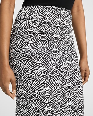 High Waisted Printed Ruched Jersey Maxi Skirt - image 2