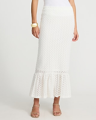 Crochet High Waisted Ruffle Hem Maxi Skirt - image 2