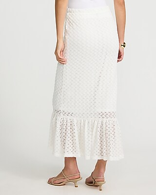 Crochet High Waisted Ruffle Hem Maxi Skirt - image 3