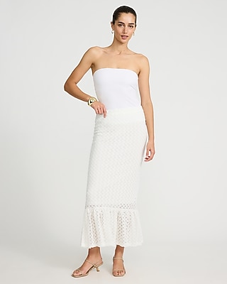 Crochet High Waisted Ruffle Hem Maxi Skirt - image 4