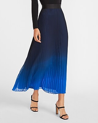 ombre pleated maxi dress