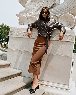 Super High Waisted Fitted Column Maxi Skirt Signature Stretch