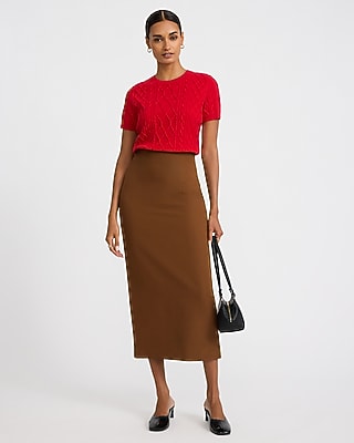 Super High Waisted Fitted Column Maxi Skirt Signature Stretch