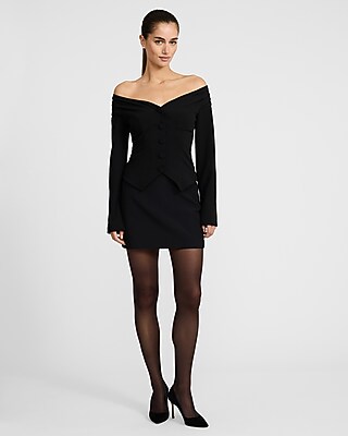 Editor Studio Stretch Twill Super High Waisted Mini Skort