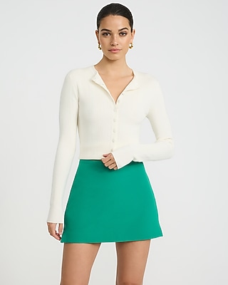 Editor Studio Stretch Twill Super High Waisted Mini Skort