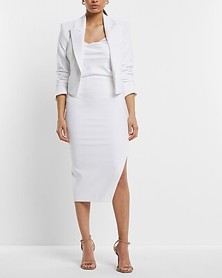 Stylist Super High Waisted Side Slit Midi Pencil Skirt