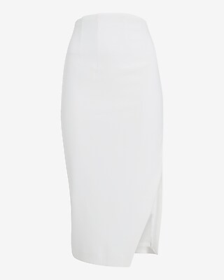 Stylist Super High Waisted Side Slit Midi Pencil Skirt