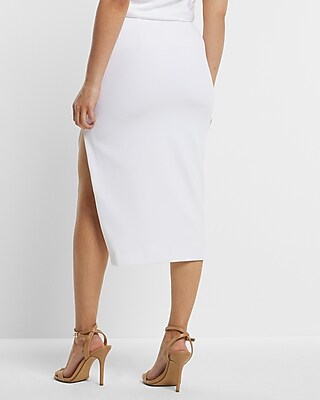 Stylist Super High Waisted Side Slit Midi Pencil Skirt