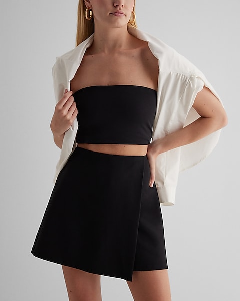 Super High Waisted Wrap Front Mini Skort | Express Super High Waisted Wrap Front Mini Skort | Express