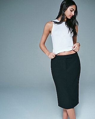 Editor High Waisted Midi Pencil Skirt Express