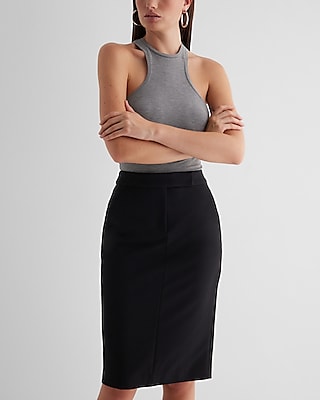 Editor High Waisted Midi Pencil Skirt