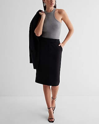 Editor High Waisted Midi Pencil Skirt