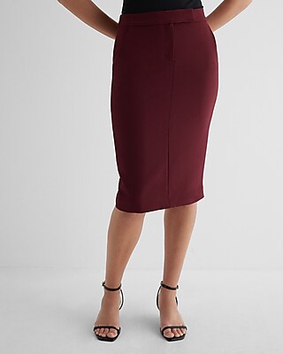Editor High Waisted Midi Pencil Skirt