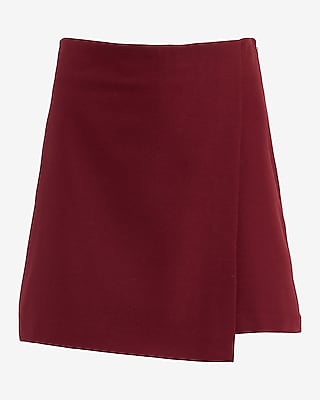 Super High Waisted Wrap Front Mini Skort