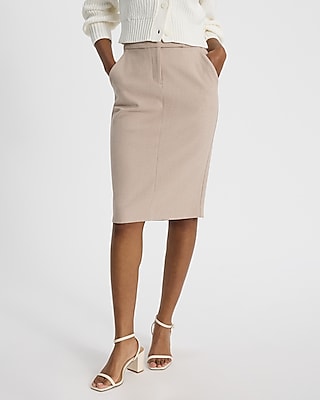 Editor High Waisted Midi Pencil Skirt