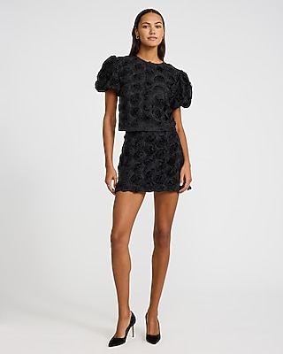 Rosette High Waisted Mini Skort