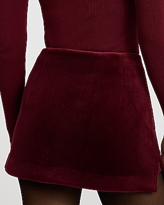 Editor Super High Waisted Velvet Corduroy  Mini Skort